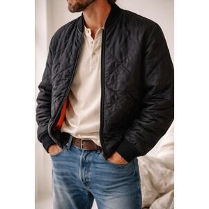 ACA Limited Edition Silk Bomber Jacket – Men's Small – Black Orange Lined